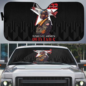 Tuskegee Airmen Red Tails Legacy Auto Sun Shade African American Pilots - Black