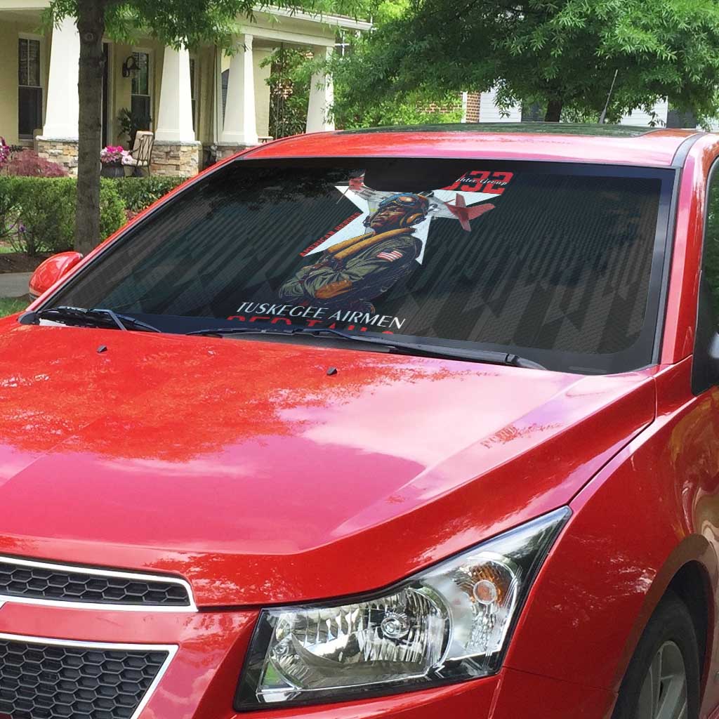 Tuskegee Airmen Red Tails Legacy Auto Sun Shade African American Pilots - Black