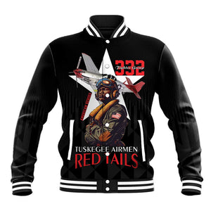 Tuskegee Airmen Red Tails Legacy Baseball Jacket African American Pilots - Black - African Pride