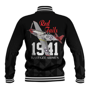 Tuskegee Airmen Red Tails Legacy Baseball Jacket African American Pilots - Black - African Pride