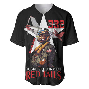 Tuskegee Airmen Red Tails Legacy Baseball Jersey African American Pilots - Black - African Pride
