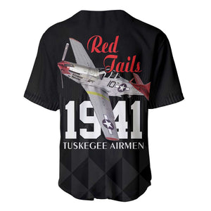 Tuskegee Airmen Red Tails Legacy Baseball Jersey African American Pilots - Black - African Pride