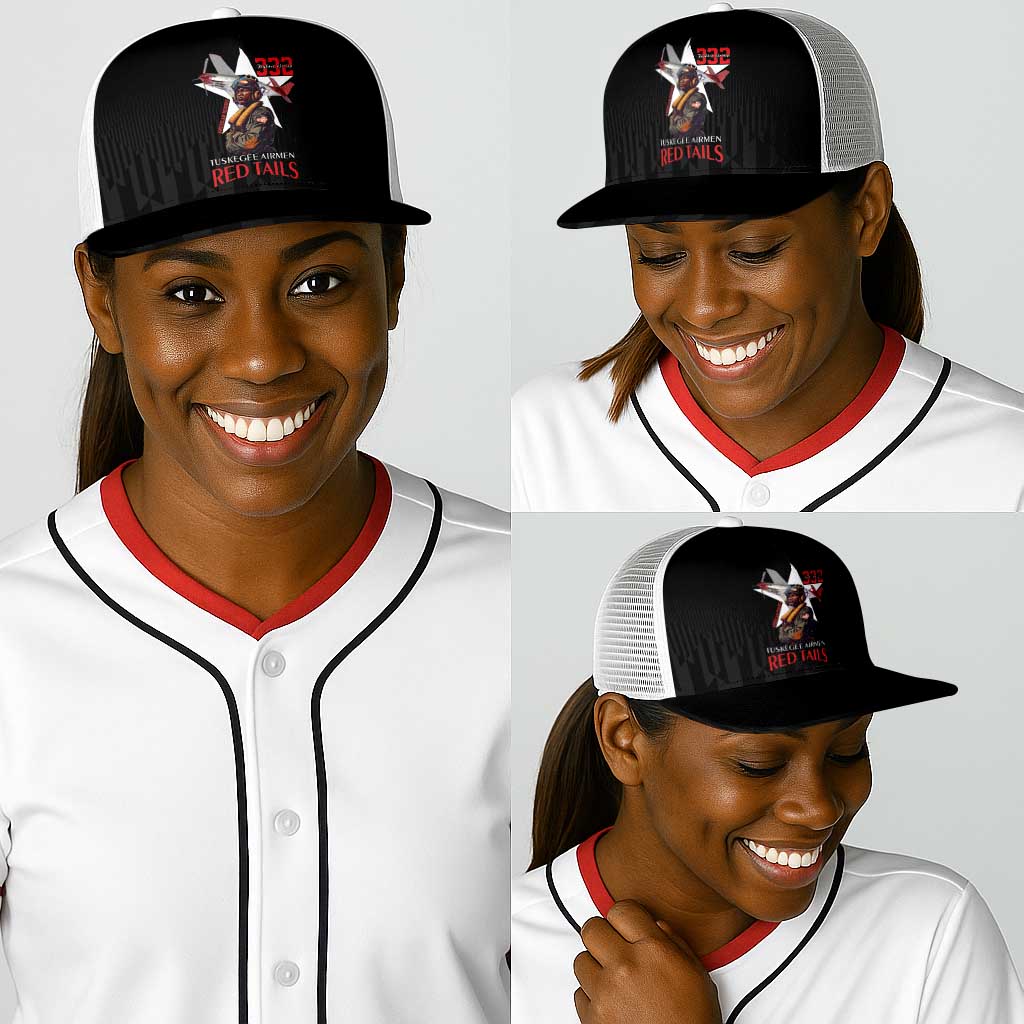 Tuskegee Airmen Red Tails Legacy Baseball Net Cap African American Pilots - Black - African Pride