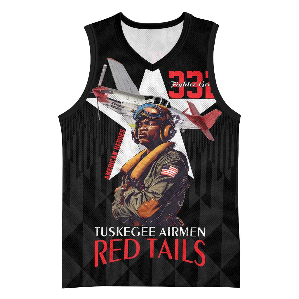 Tuskegee Airmen Red Tails Legacy Basketball Jersey African American Pilots - Black - African Pride