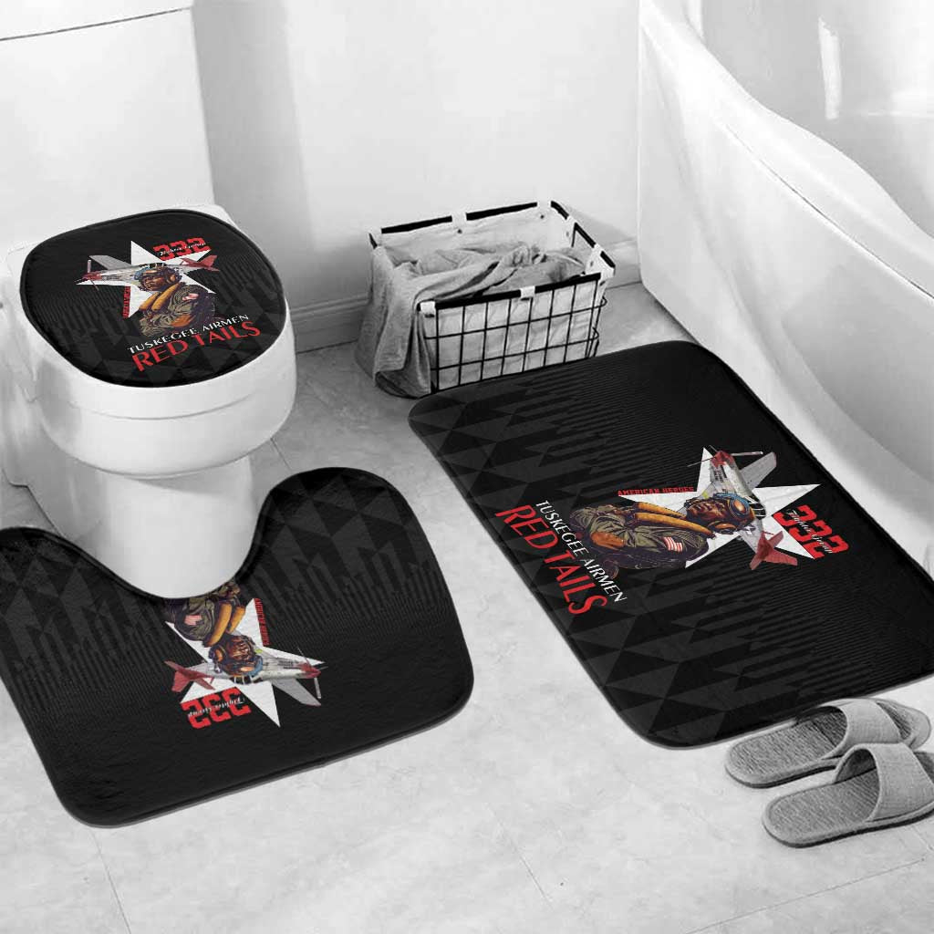 Tuskegee Airmen Red Tails Legacy Bathroom Set African American Pilots - Black