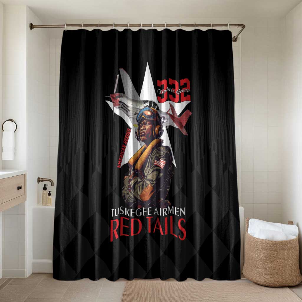 Tuskegee Airmen Red Tails Legacy Bathroom Set African American Pilots - Black