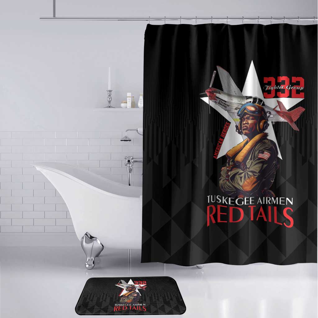 Tuskegee Airmen Red Tails Legacy Bathroom Set African American Pilots - Black