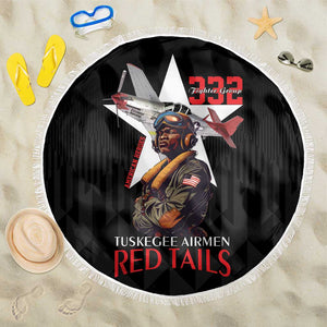 Tuskegee Airmen Red Tails Legacy Beach Blanket African American Pilots - Black - African Pride