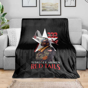 Tuskegee Airmen Red Tails Legacy Blanket African American Pilots - Black - African Pride