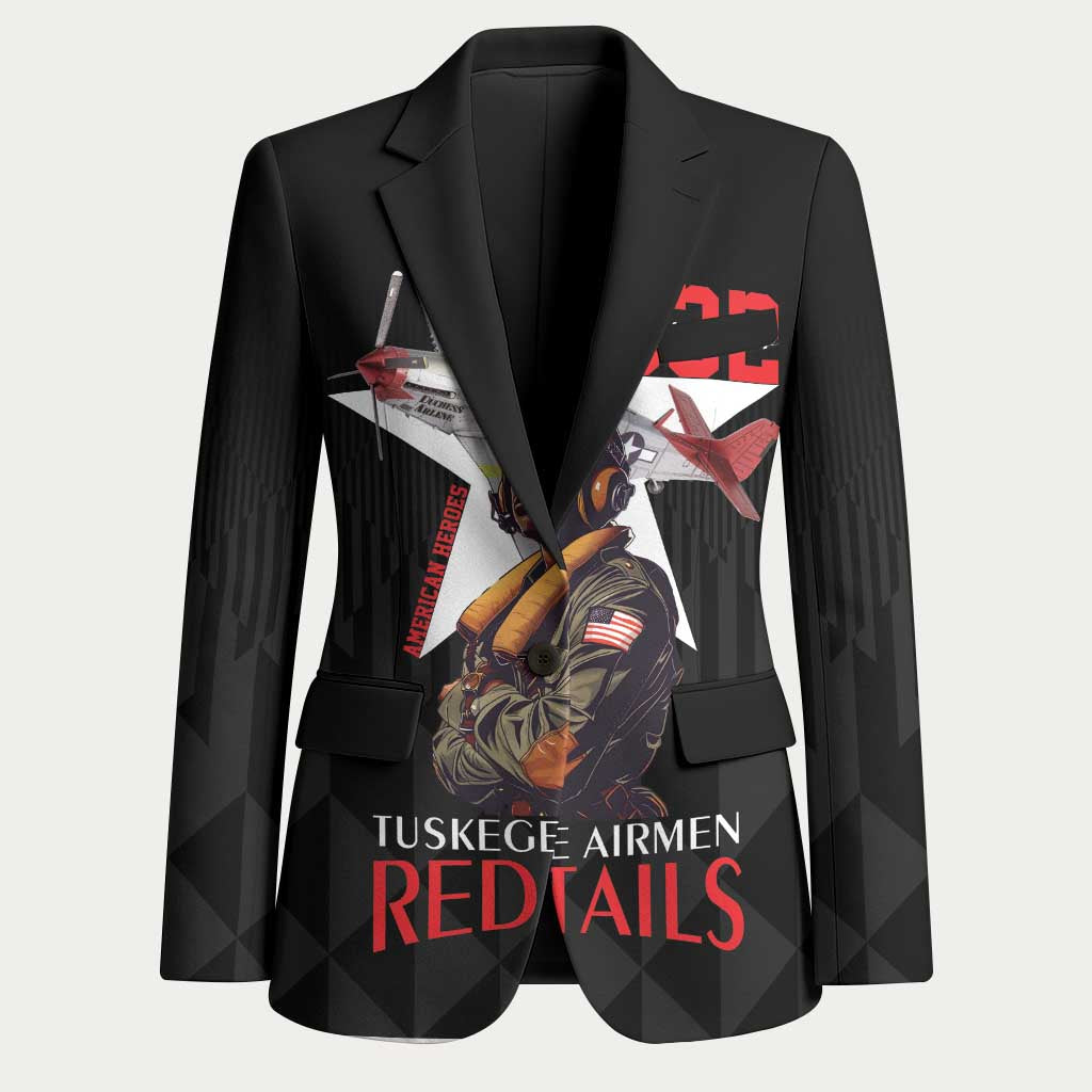 Tuskegee Airmen Red Tails Legacy Blazer African American Pilots - Black