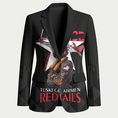 Tuskegee Airmen Red Tails Legacy Blazer African American Pilots - Black