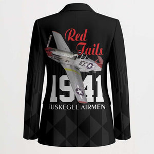 Tuskegee Airmen Red Tails Legacy Blazer African American Pilots - Black