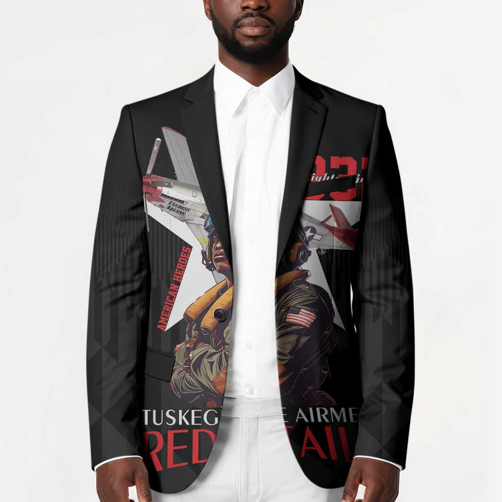 Tuskegee Airmen Red Tails Legacy Blazer African American Pilots - Black