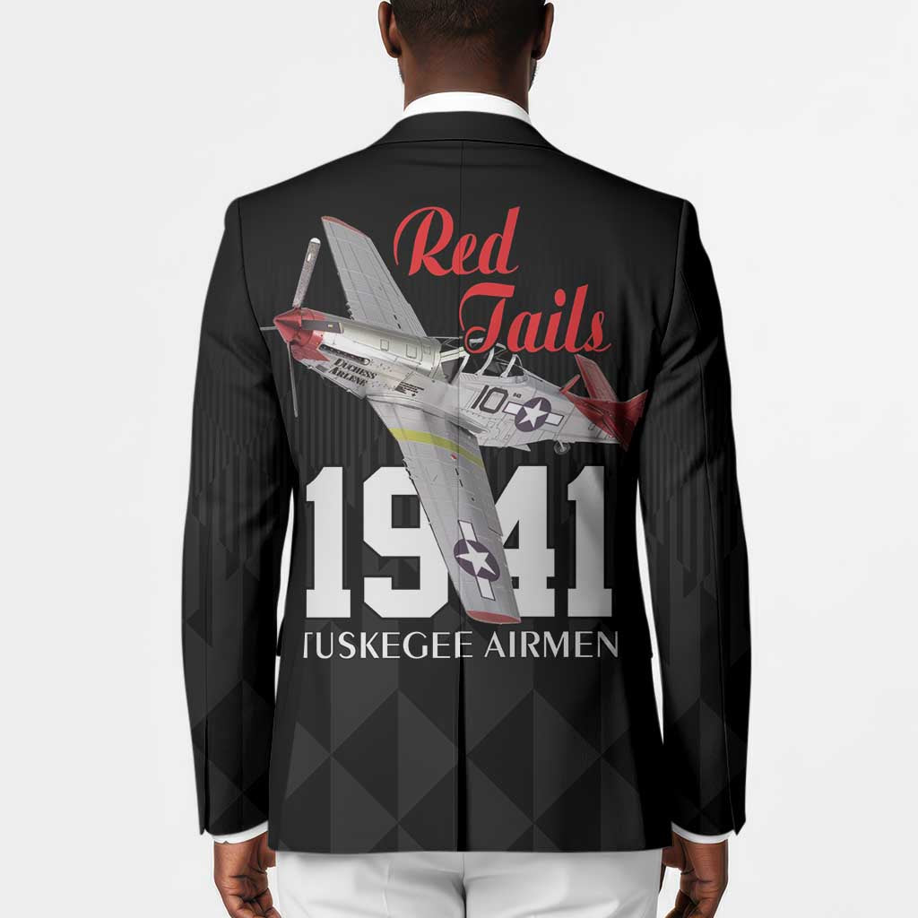 Tuskegee Airmen Red Tails Legacy Blazer African American Pilots - Black