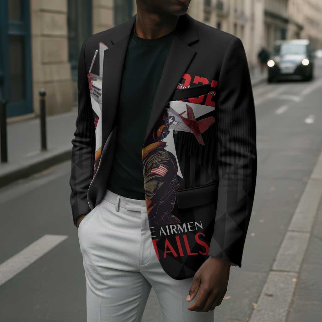 Tuskegee Airmen Red Tails Legacy Blazer African American Pilots - Black