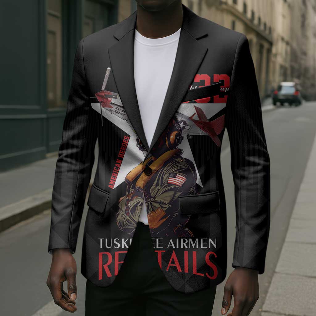 Tuskegee Airmen Red Tails Legacy Blazer African American Pilots - Black