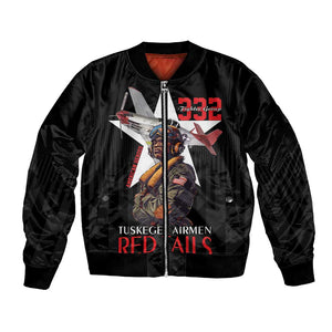 Tuskegee Airmen Red Tails Legacy Bomber Jacket African American Pilots - Black - African Pride