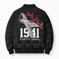 Tuskegee Airmen Red Tails Legacy Bomber Puffer Jacket African American Pilots - Black