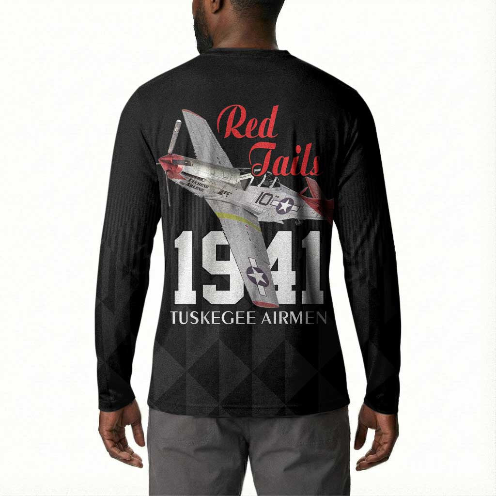 Tuskegee Airmen Red Tails Legacy Button Sweatshirt African American Pilots - Black