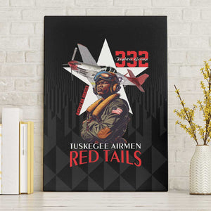 Tuskegee Airmen Red Tails Legacy Canvas Wall Art African American Pilots - Black - African Pride