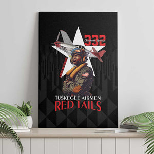 Tuskegee Airmen Red Tails Legacy Canvas Wall Art African American Pilots - Black - African Pride