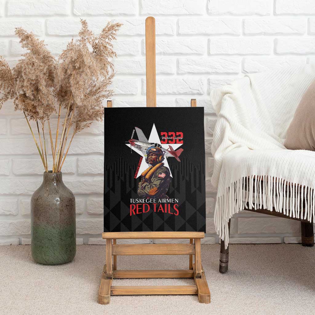 Tuskegee Airmen Red Tails Legacy Canvas Wall Art African American Pilots - Black - African Pride
