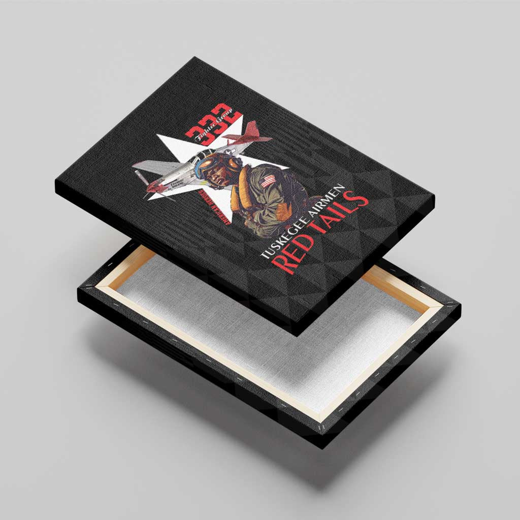Tuskegee Airmen Red Tails Legacy Canvas Wall Art African American Pilots - Black - African Pride