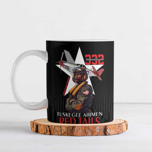 Tuskegee Airmen Red Tails Legacy Ceramic Mug African American Pilots - Black