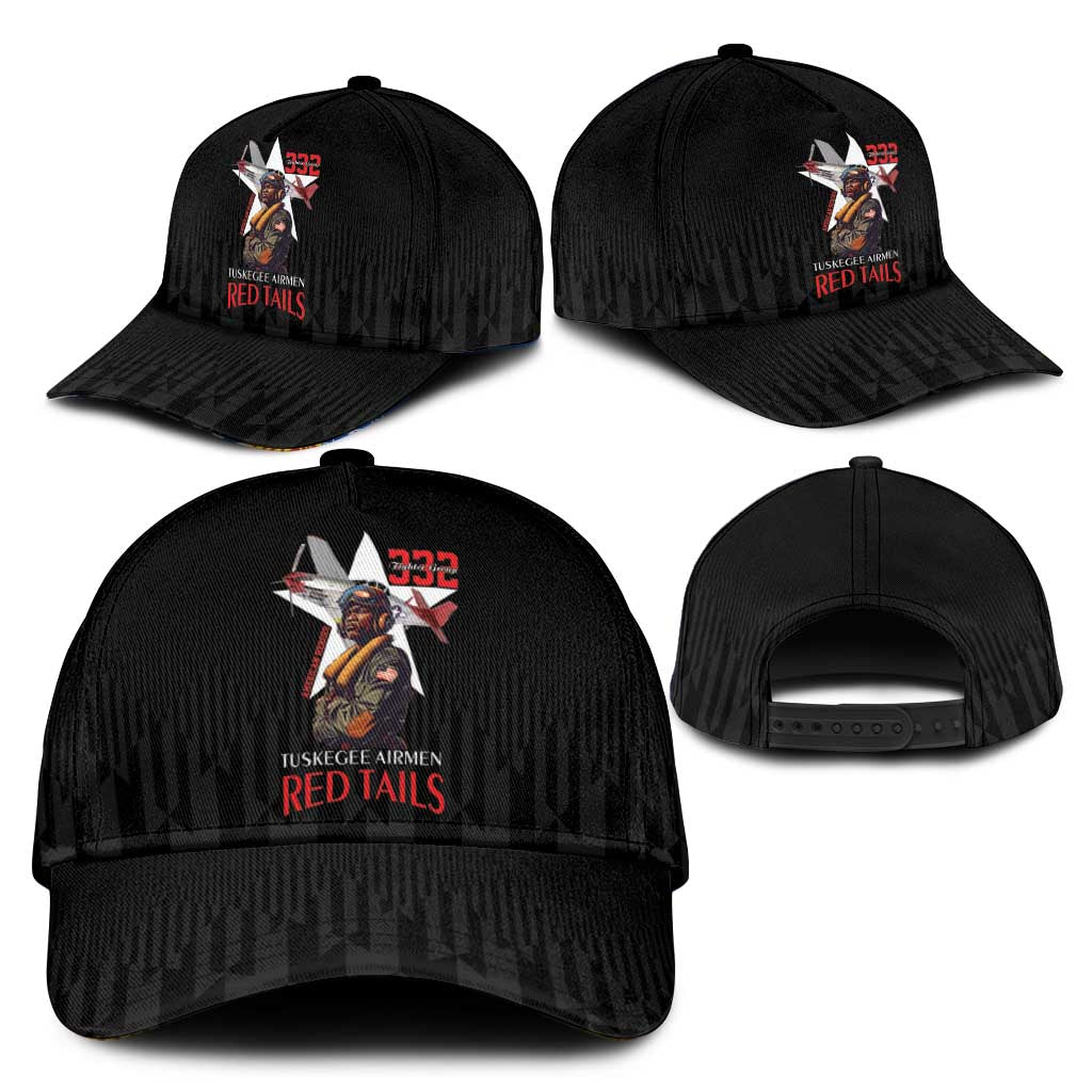 Tuskegee Airmen Red Tails Legacy Classic Cap African American Pilots - Black - African Pride