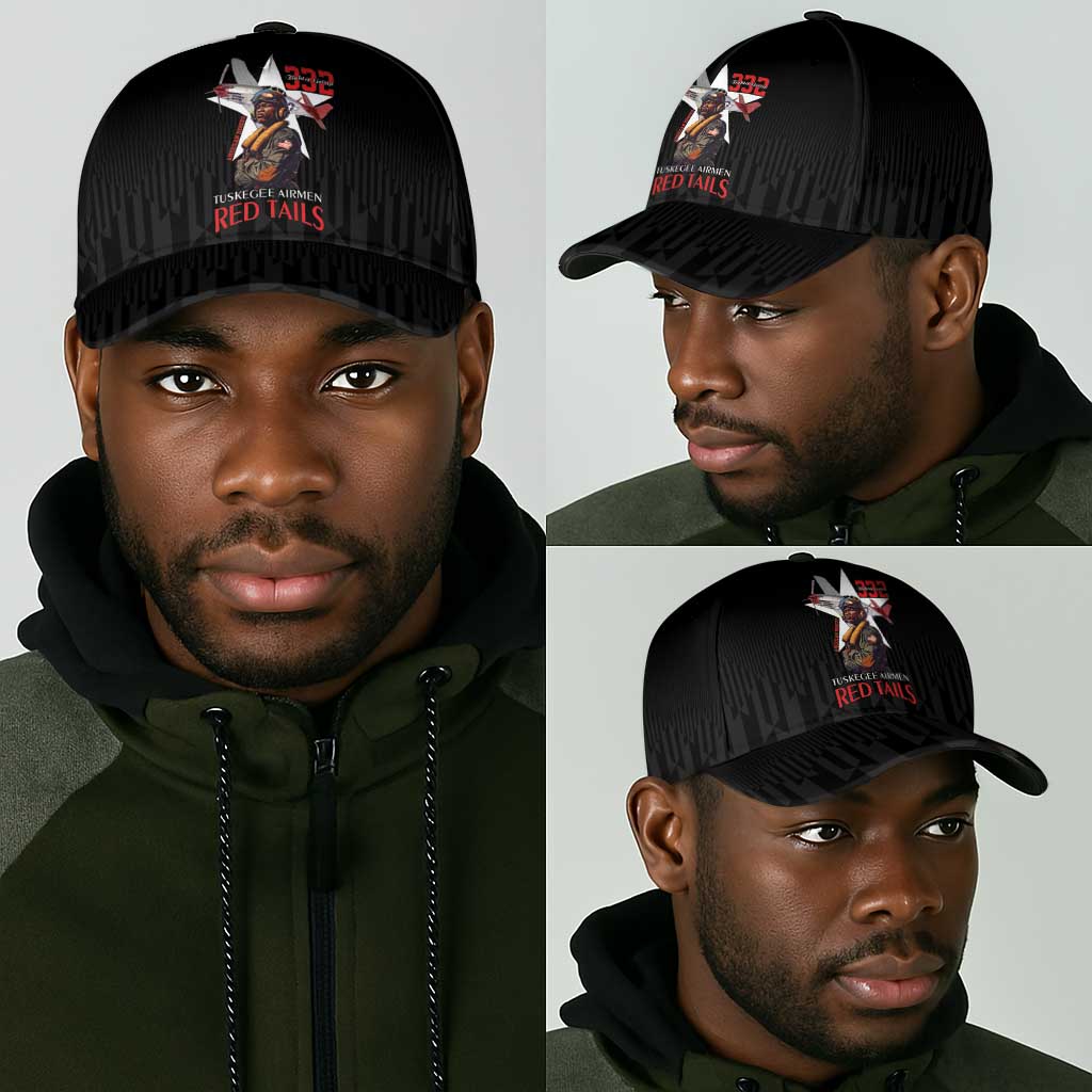 Tuskegee Airmen Red Tails Legacy Classic Cap African American Pilots - Black - African Pride