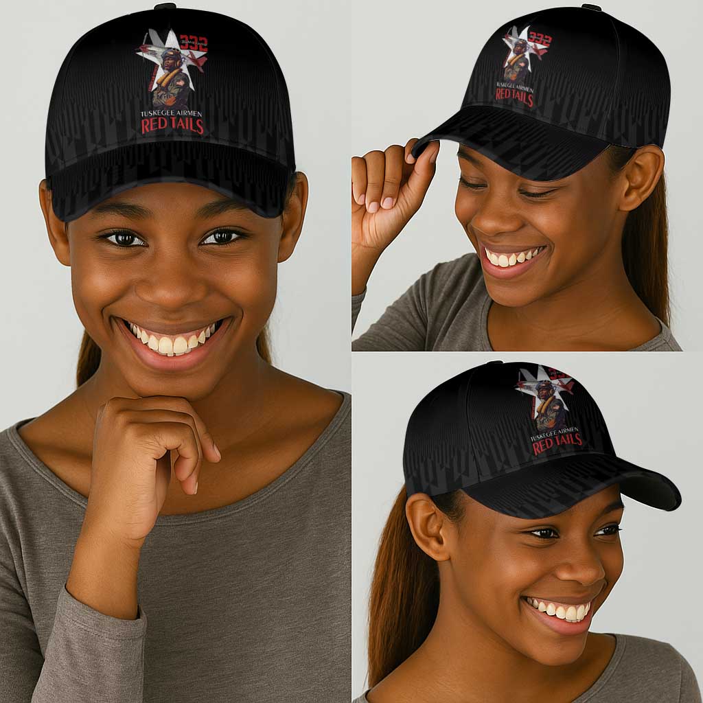 Tuskegee Airmen Red Tails Legacy Classic Cap African American Pilots - Black - African Pride