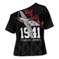 Tuskegee Airmen Red Tails Legacy Cross Shoulder Shirt African American Pilots - Black