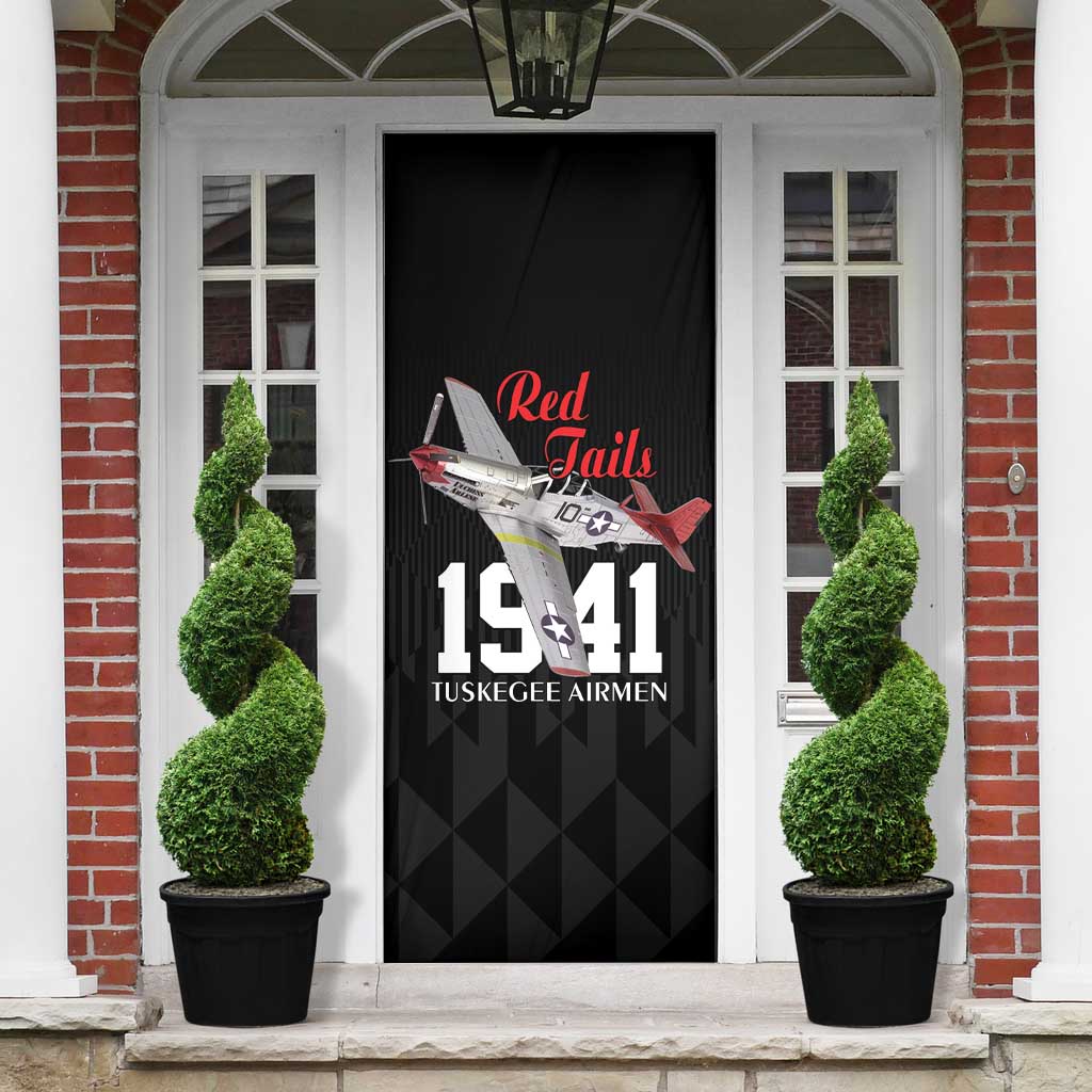 Tuskegee Airmen Red Tails Legacy Door Cover African American Pilots - Black