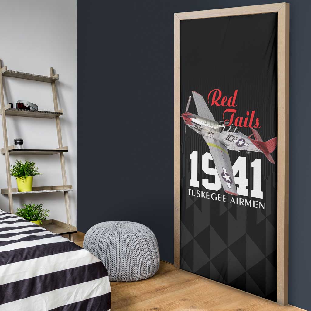 Tuskegee Airmen Red Tails Legacy Door Cover African American Pilots - Black