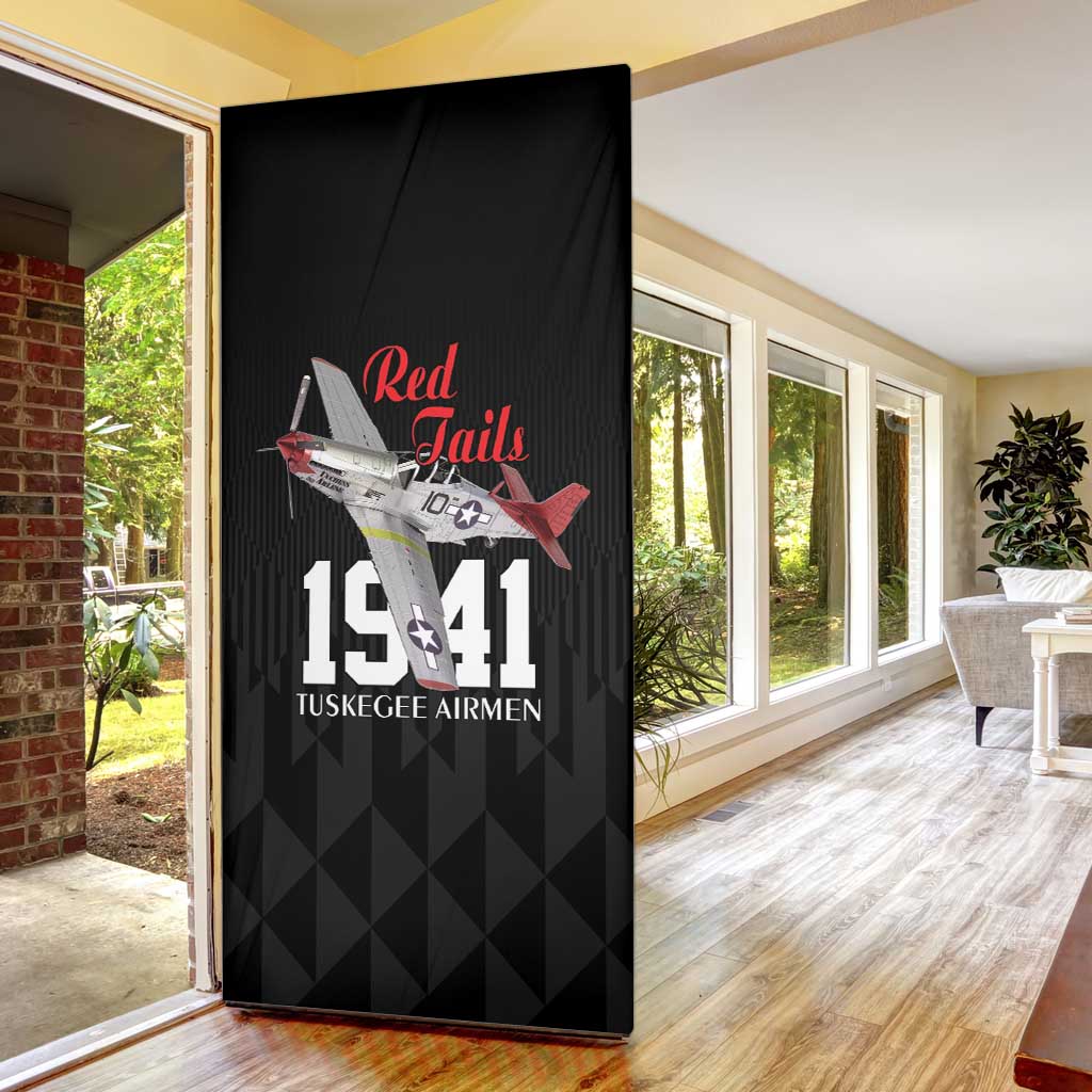 Tuskegee Airmen Red Tails Legacy Door Cover African American Pilots - Black