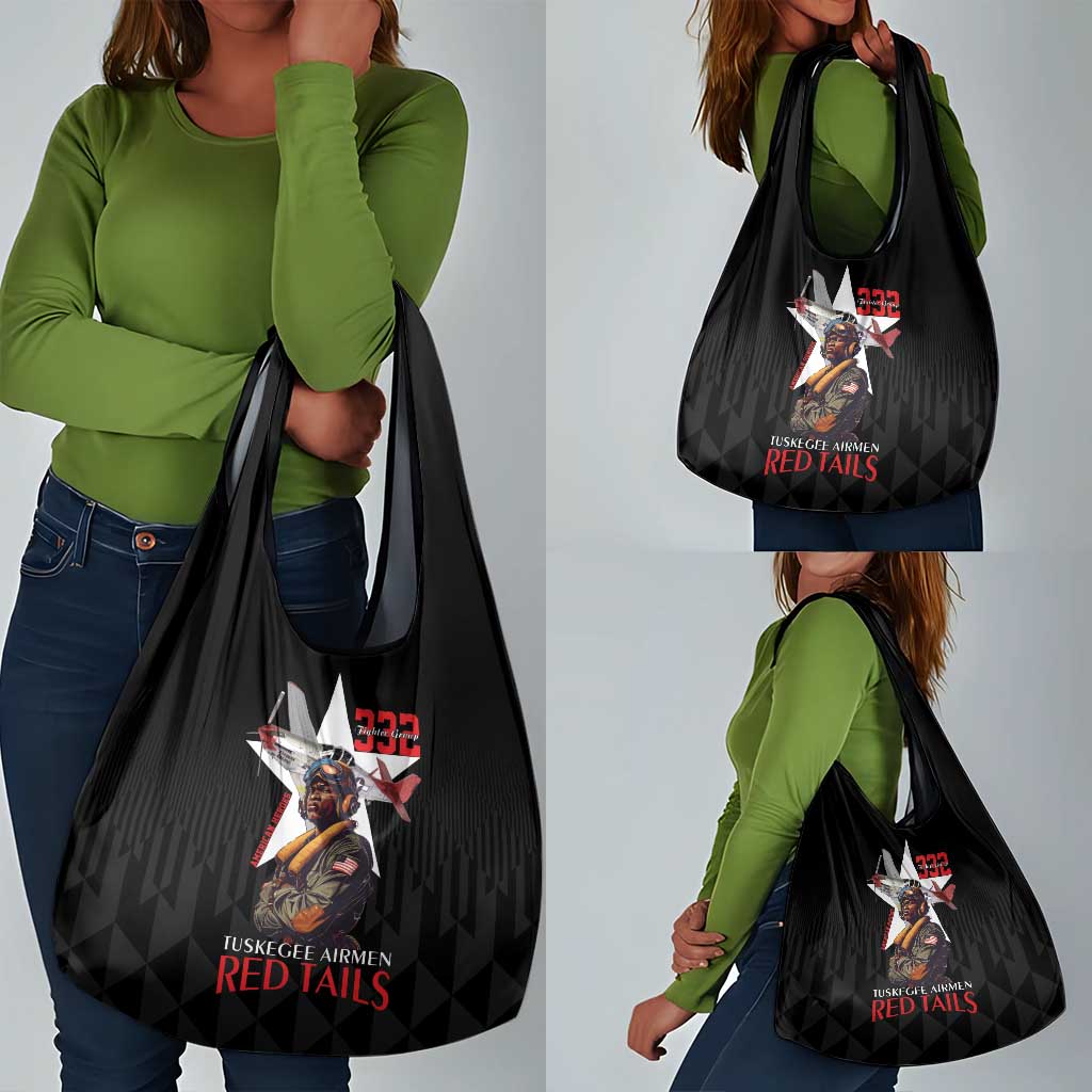 Tuskegee Airmen Red Tails Legacy Grocery Bag African American Pilots - Black - African Pride