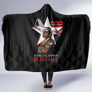 Tuskegee Airmen Red Tails Legacy Hooded Blanket African American Pilots - Black - African Pride
