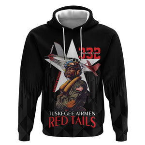 Tuskegee Airmen Red Tails Legacy Hoodie African American Pilots - Black - African Pride