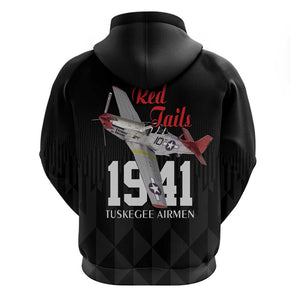 Tuskegee Airmen Red Tails Legacy Hoodie African American Pilots - Black - African Pride