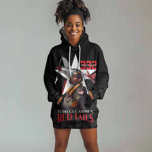 Tuskegee Airmen Red Tails Legacy Hoodie Dress African American Pilots - Black - African Pride