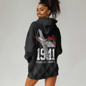 Tuskegee Airmen Red Tails Legacy Hoodie Dress African American Pilots - Black - African Pride