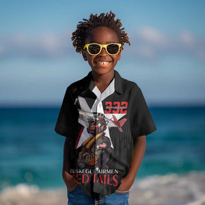 Tuskegee Airmen Red Tails Legacy Kid Hawaiian Shirt African American Pilots - Black - African Pride