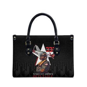 Tuskegee Airmen Red Tails Legacy Leather Bag African American Pilots - Black