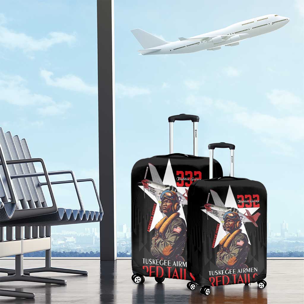 Tuskegee Airmen Red Tails Legacy Luggage Cover African American Pilots - Black - African Pride