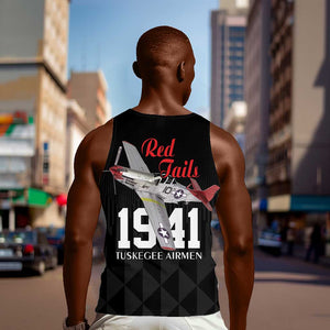 Tuskegee Airmen Red Tails Legacy Men Tank Top African American Pilots - Black - African Pride