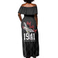 Tuskegee Airmen Red Tails Legacy Off Shoulder Maxi Dress African American Pilots - Black - African Pride
