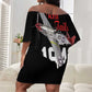 Tuskegee Airmen Red Tails Legacy Off Shoulder Short Dress African American Pilots - Black - African Pride