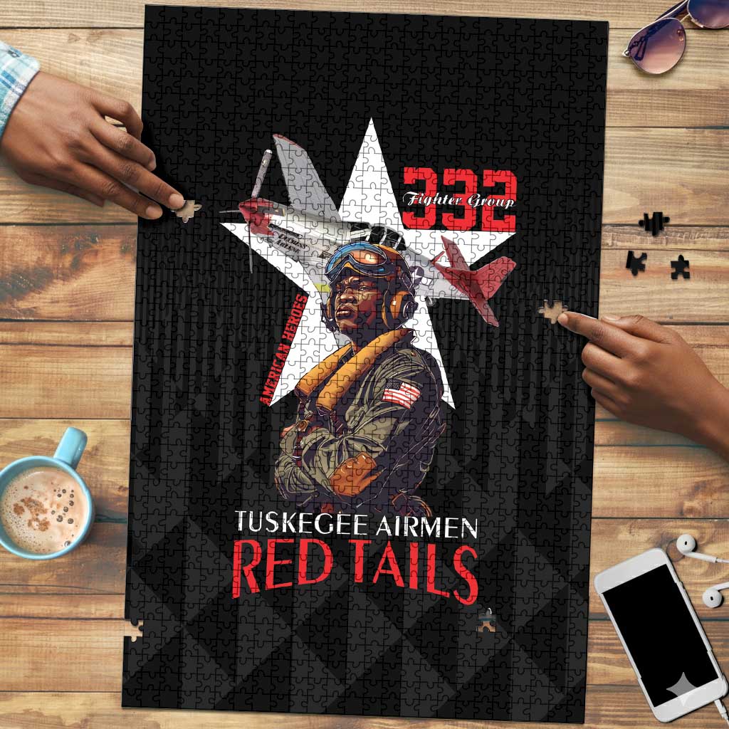 Tuskegee Airmen Red Tails Legacy Puzzle African American Pilots - Black