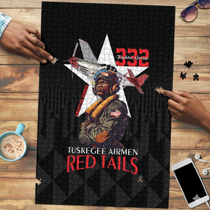 Tuskegee Airmen Red Tails Legacy Puzzle African American Pilots - Black