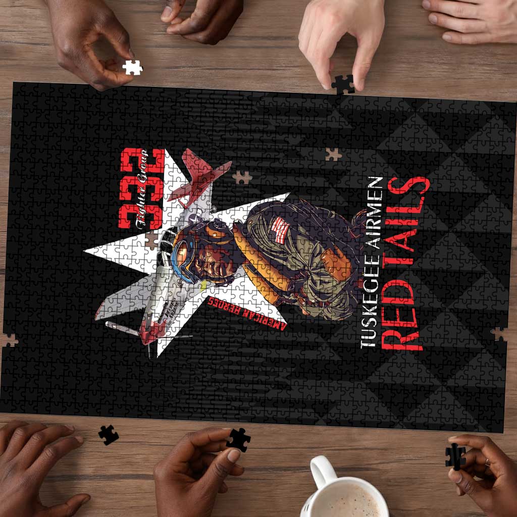 Tuskegee Airmen Red Tails Legacy Puzzle African American Pilots - Black